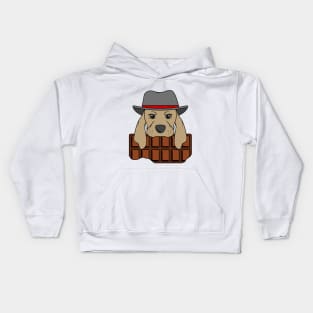 Cool dog with chocolate and a hat Kids Hoodie